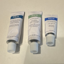 REN Clean Skincare Mini Set Evercalm Day Cream Hand Cream Lip Balm 3pc New Seal picture