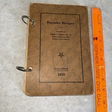 Vtg 1938 Favorite Recipes Cookbook  2nd Edition 2 Ring Killdeer ND Eastern Star picture