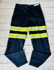 New Cintas Men's 30x32 Comfort Work Pants Flex High Visibility Reflective Navy picture