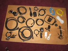 22pc Electronic Part Lot Chargers Power Cords Connector Cables Loop Antenna &... picture