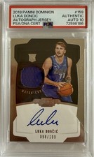 Panini 2018-19 Dominion Luka Dončić RC Rookie Jersey Auto #159 /199 PSA 72598186 picture