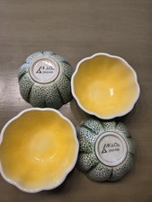  Vintage  AK&Co, JAPAN Cantaloupe Ceramic Dessert Bowl Set 4-Piece picture