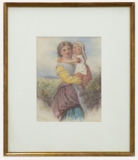 David Hardy (act.1835-1870) - 1868 Watercolour, Sisters picture