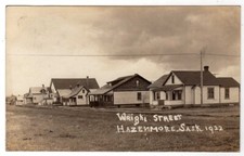WRIGHT STREET SCENE HAZENMORE SASKATCHEWAN CANADA PHOTO POSTCARD 1923 picture