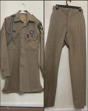 Vtg 1961 Vietnam US Army 101st Airborne Khaki Uniform Set Wool Jump Wings PFC picture