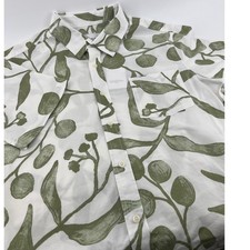 Goodfellow & Co Mens Slim Fit Green Olive Branch Print Button Down Shirt Medium picture