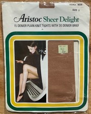 Vintage 1970s Aristoc Sheer Delight Tights 15 Denier Size 2 Nearly Nude Harrods picture