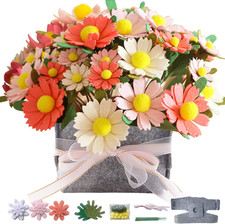 BAZIMA DIY Felt Flower Art Craft Kit,Diy Felt Daisy Bouquet Kit, Floral picture