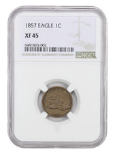 1857 1C Flying Eagle NGC XF45 - Flying Eagle Cent - Popular Type Coin picture