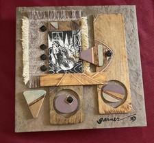 Modernism Cubism Abstract Collage Mixed Media Art Cellist Artist Signed Garner picture