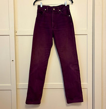 Vintage Wrangler Womens Jeans 29x29 Purple Plum High Rise Straight Leg Denim picture