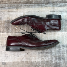 Allen Edmonds Leather Wingtip Oxford Dress Shoes Mens 9.5D Burgundy USA picture