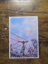 ACEO *Art Print Original Watercolor Sunset  2.5x3.5 picture