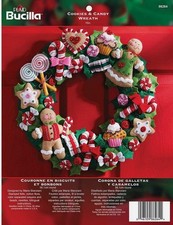Cookies & Candy Wreath 86264 Bucilla Felt Applique Kit Hand Sewing DIY picture