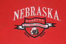 Vintage 90s Nebraska Huskers National Champions Sweatshirt 94 95 Mens XL MadeUSA picture