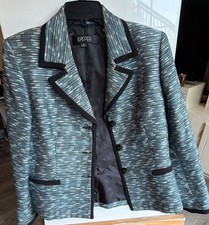 Kasper Black and White Bouclé Blazer with Contrast Trim picture