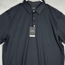 NEW Greg Norman Polo Shirt Men XL Play Dry Black Golf Stretch Rugby Short Sleeve picture