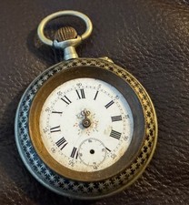 Rare Antique Diogene Silver Tone 44mm Pocket Watch For parts Or Repair picture