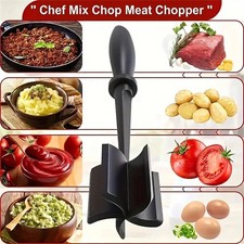 Pampered Chef Mix Chop Meat Chopper Black Nylon Crumble Mixer Masher picture