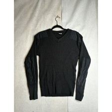 Blauer Mens Tactical Commando V-Neck Sweater Dark Navy Blue Wool Blend Large 210 picture