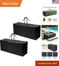 2 Pack Stylish Black Cushion Storage Bags - 68in Extra Large with Zipper Closure picture