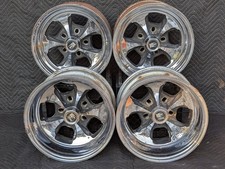 Keystone Klassic Vintage Wheels 14x7/14x8 Set 4 Chrome Steel Rims Uni-Lug C@@L picture