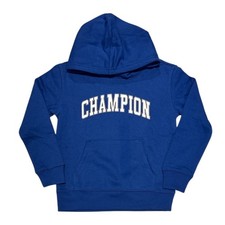 Champion Boy's Classic Fit Pullover Logo Fleece Hoodie (Blue, L (10/12)) picture