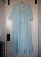 Vintage 70s Gilead 2-piece Peignoir Nightgown Set. Powder blue. Cotton blend. M picture