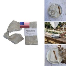 Eight Owls 18NOM 100% French Flax Stonewashed Linen Napkins 18x18 Set of 4 picture