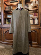 Vintage Paul Stuart (42R) Sage 100% Wool Twill Lined Balmacaan Car Coat picture