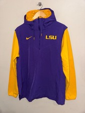 Men's L Nike LSU Tigers Football Team Issue On-Field Windbreaker Pregame Jacket picture