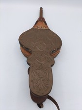 Vintage Wood Fireplace Leather  Fire  Antique Hand Blower picture