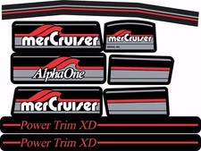 FITS MERCRUISER COMPLETE RED ALPHA ONE GEN 1 GRAY RAMS STICKER SET 37-13682A90 picture