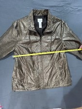 Chico's Zenergy Size 2 Animal Print Full Zip Jacket picture