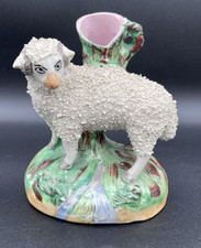ANTIQ. Old Staffordshire Ware England Ram Spill Vase 19th Century 5