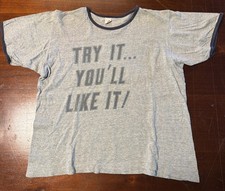 Vintage 60s Water Print T Shirt Risqué Try It Like It Size Large Lewd Ringer picture