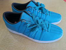 K-SWISS Men's Blue/White Leather Lace-Up Sneakers Rubber Sole Logo US 12 picture
