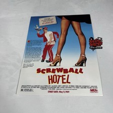 Screwball Hotel 1988 Movie Promo AD Slick VHS Display 8.5x11” Corinne Alphen picture