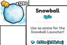 1000 Snowball snowballs in Pet Sim Simulator 99 on Roblox game picture