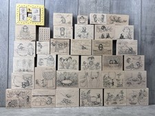 41 STAMPA ROSA Large House Mouse Designs Wood Mount Rubber Stamps VTG 1998-1999 picture