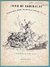 RARE 1859 SHEET MUSIC: INNO DI GARIBALDI ~ Spartito d'epoca Inno di Garibaldi picture