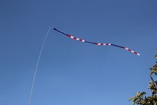 32 FT Fiberglass Telescoping Pole with 20' Long Multicolor or USA Flag Windsock picture