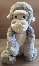 Retired Jellycat Bashful Gorilla Plush Blue Grey Stuffed Animal Medium 12” Rare picture