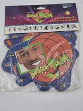 Vintage Michael Jordan Space Jam 6ft Party Banner New by Paper Art 1996 Sealed picture