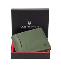Wild Green Hunter Leather Men's Wallet Bifold RFID Blocking Premium -  Quality picture