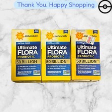 3X RENEWLIFE EXTRA CARE ULTIMATE FLORA PROBIOTIC 50 BILLION - 30 EACH EXP.12/26+ picture