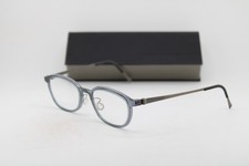 NEW LINDBERG NO.023/K7AG COL.AG72 CLEAR BLUE GUNMETAL AUTHENTIC EYEGLASSES 46-17 picture