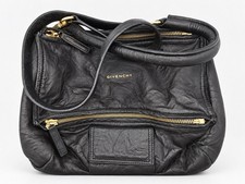 Givenchy Black Leather Crinkle Pandora medium Crossbody shoulder bag picture