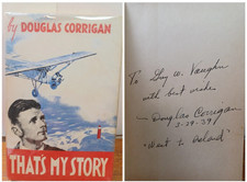 “That’s My Story” Douglas Corrigan Book 1st Ed. HCDJ Autor Signed 1938 RRDS picture