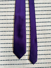 Drake’s Men’s Purple Solid Silk Woven Pointed Tie Necktie Handmade London picture